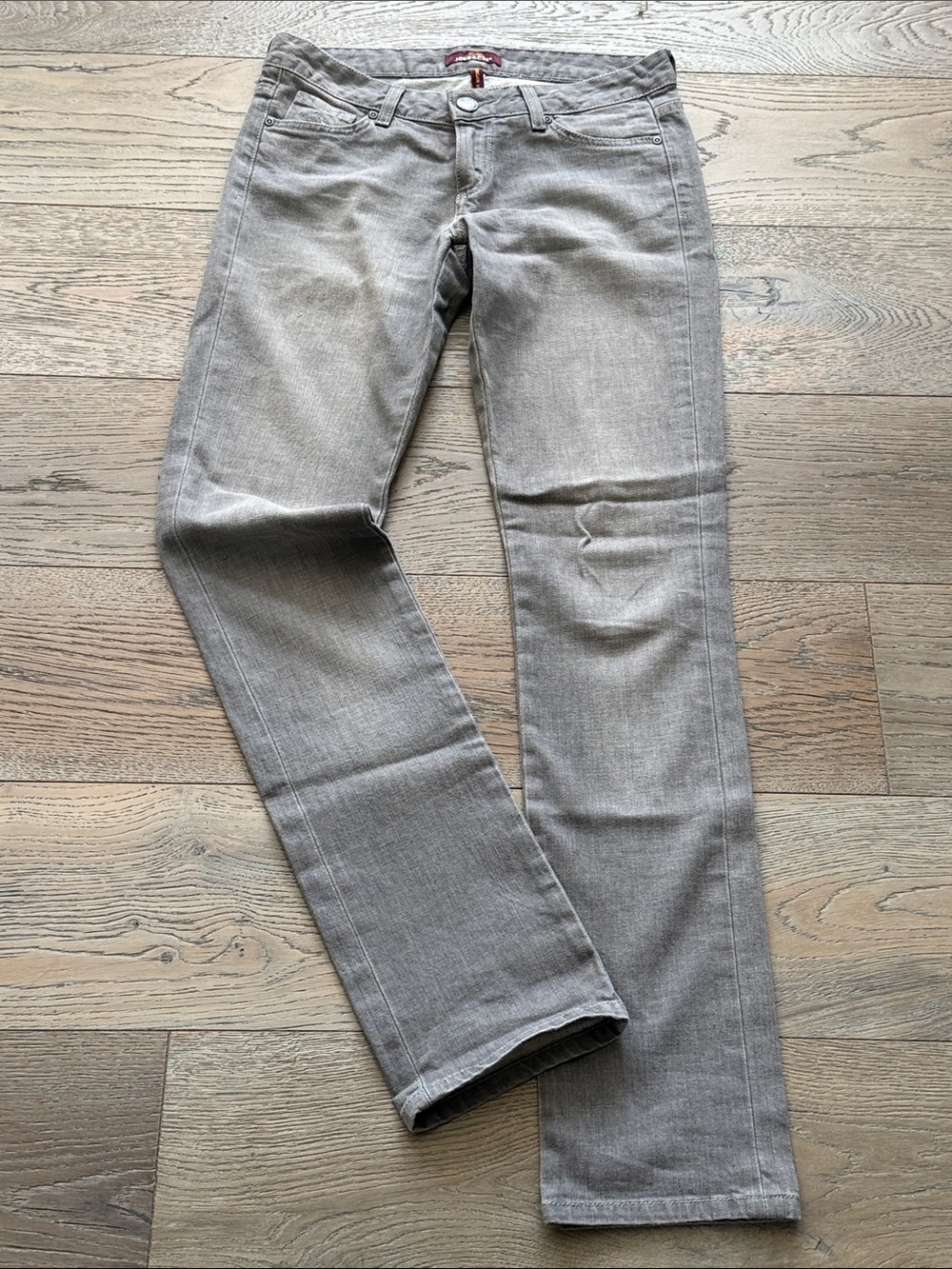 Vintage Jordache Light Grey Wash Morgan Slim Straight-Leg Mid-Rise Jeans-27 W